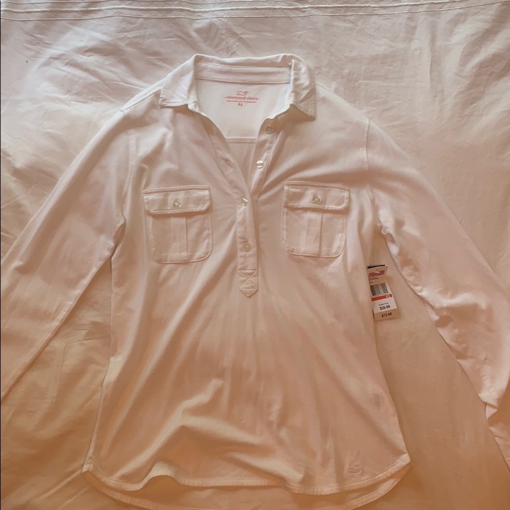 Vineyard Vines women’s long sleeve white blouse